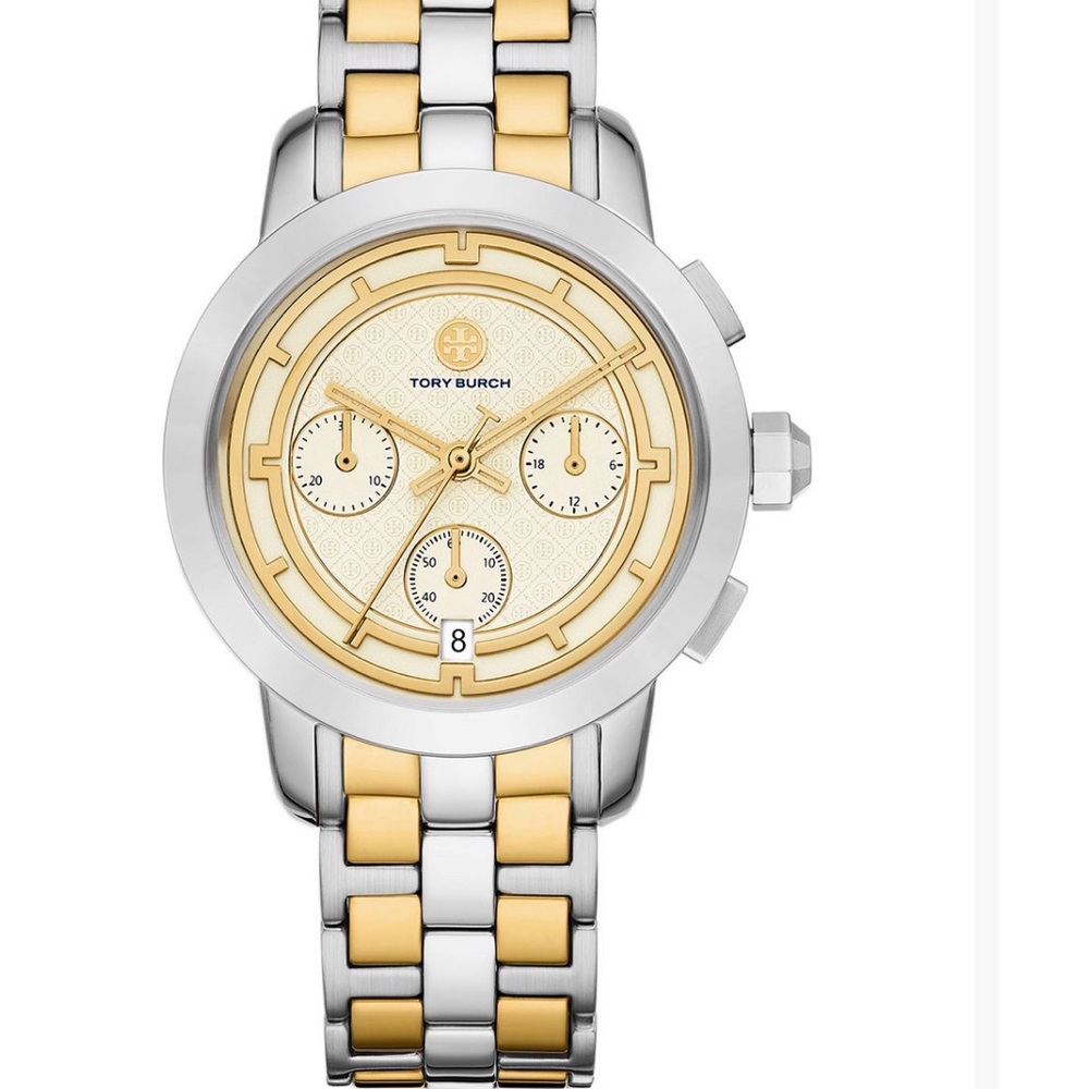 Tory Burch Orange Box with Silver Watch Links